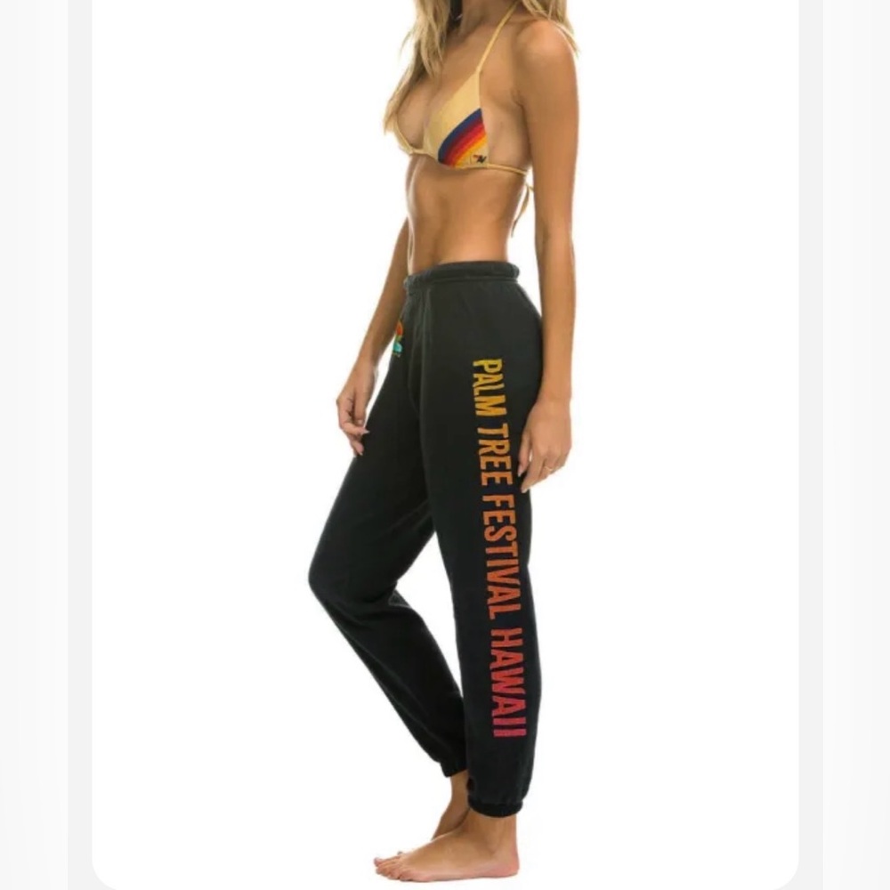 Aviator Nation North Shore Oahu Palm Tree Festival sweatpants, size Small (NWT) - Picture 2 of 13